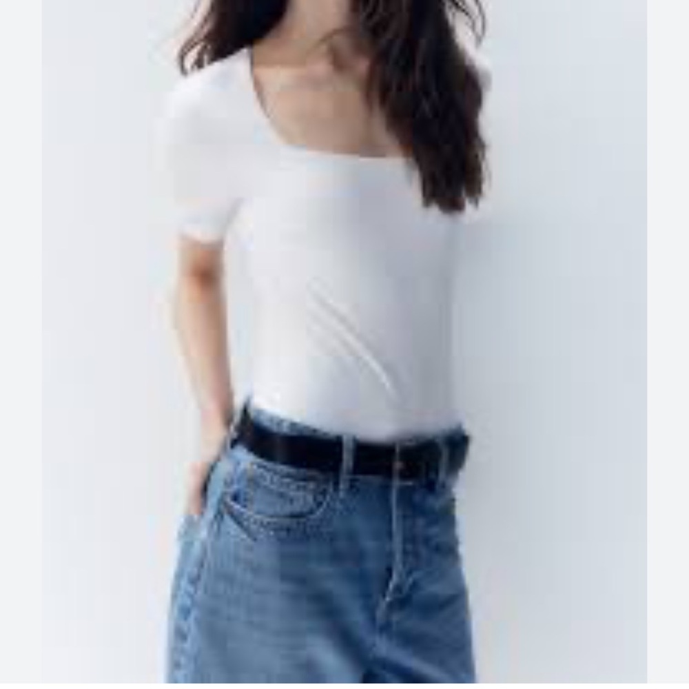 H&M Square Neck White Women's Top
